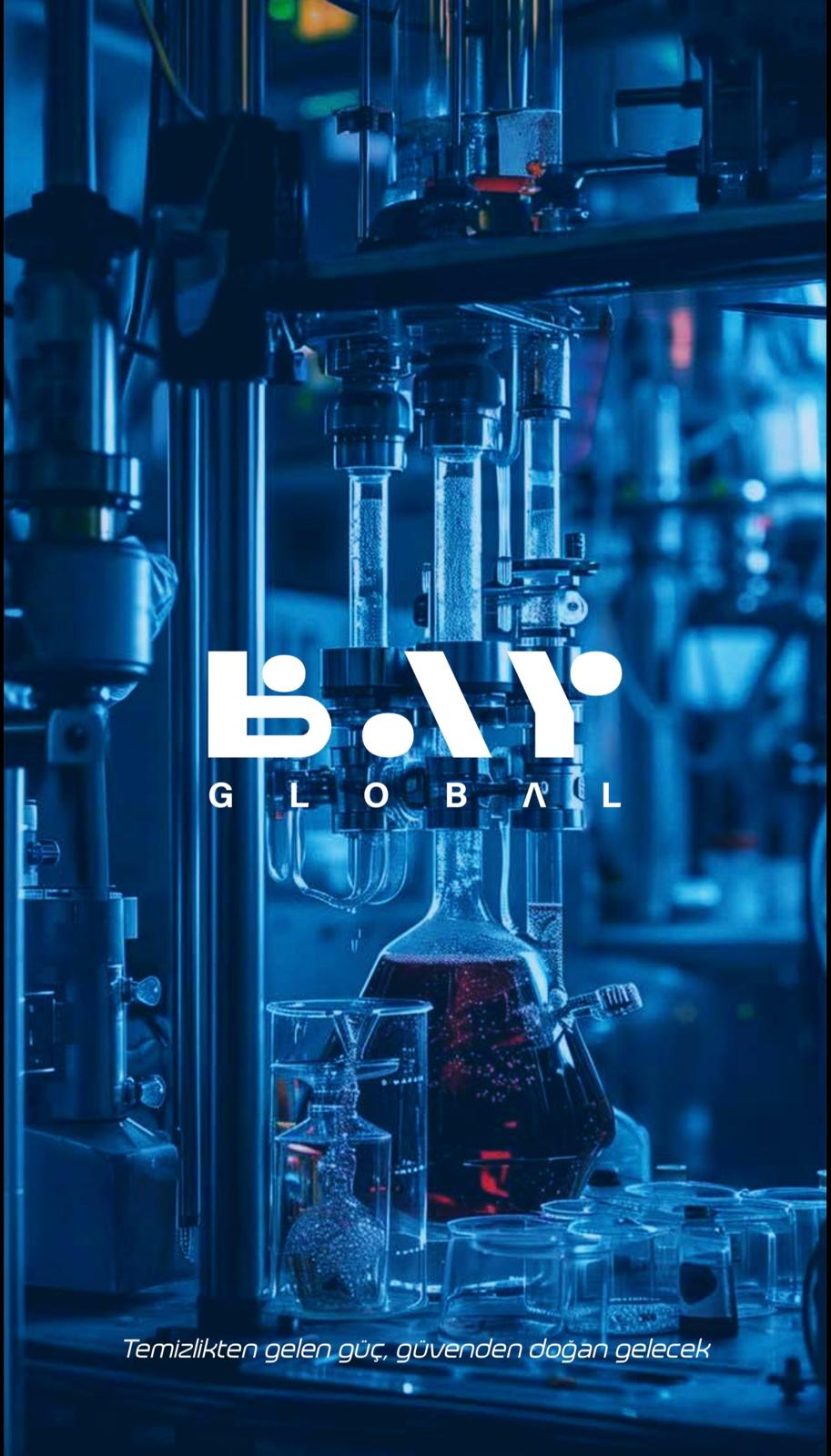 BAY GLOBAL üretim tesisinde AdBlue üretim ekipmanları ve marka mesajı